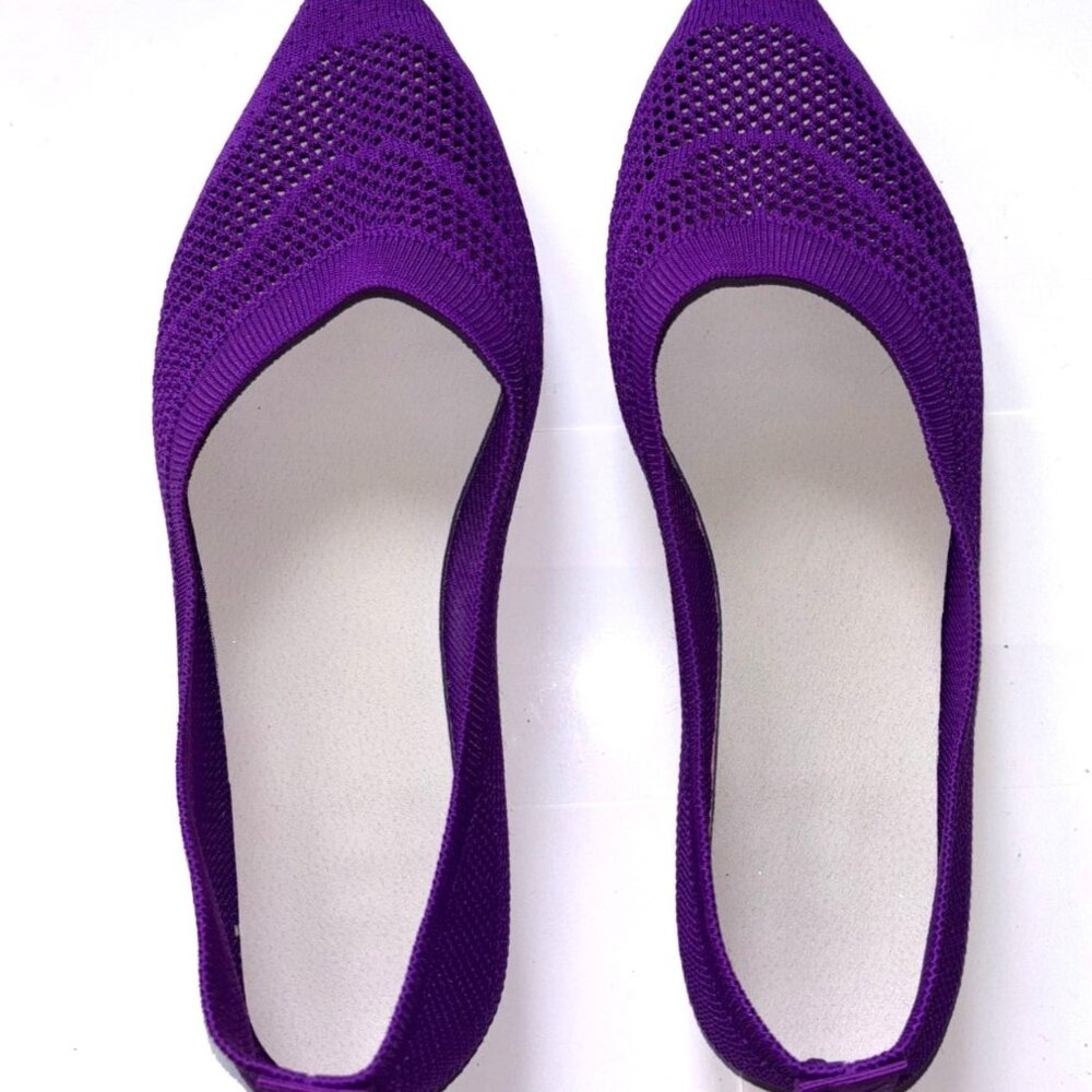 Women's Ballet Flats Size: 8.5M Pointed Toe Lightweight Knit Breathable Slip-On